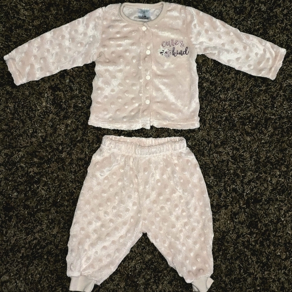 Le Top Other - Bebe Le Top Pink Minky Dot "Cute & Kind" Baby Set – 0-3M Jacket & Pants